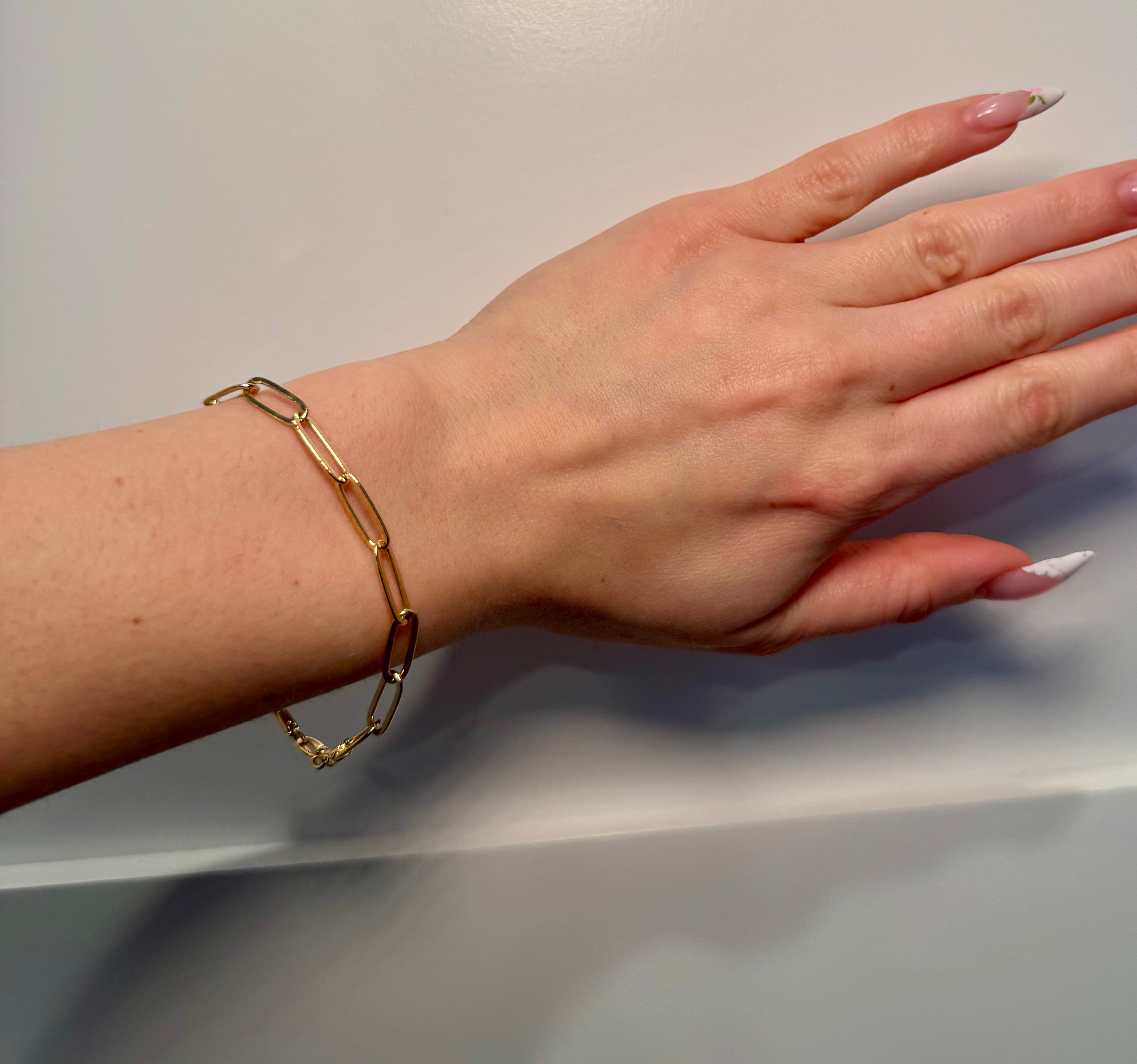 18k Gold Filled Classic Paperclip Bracelet