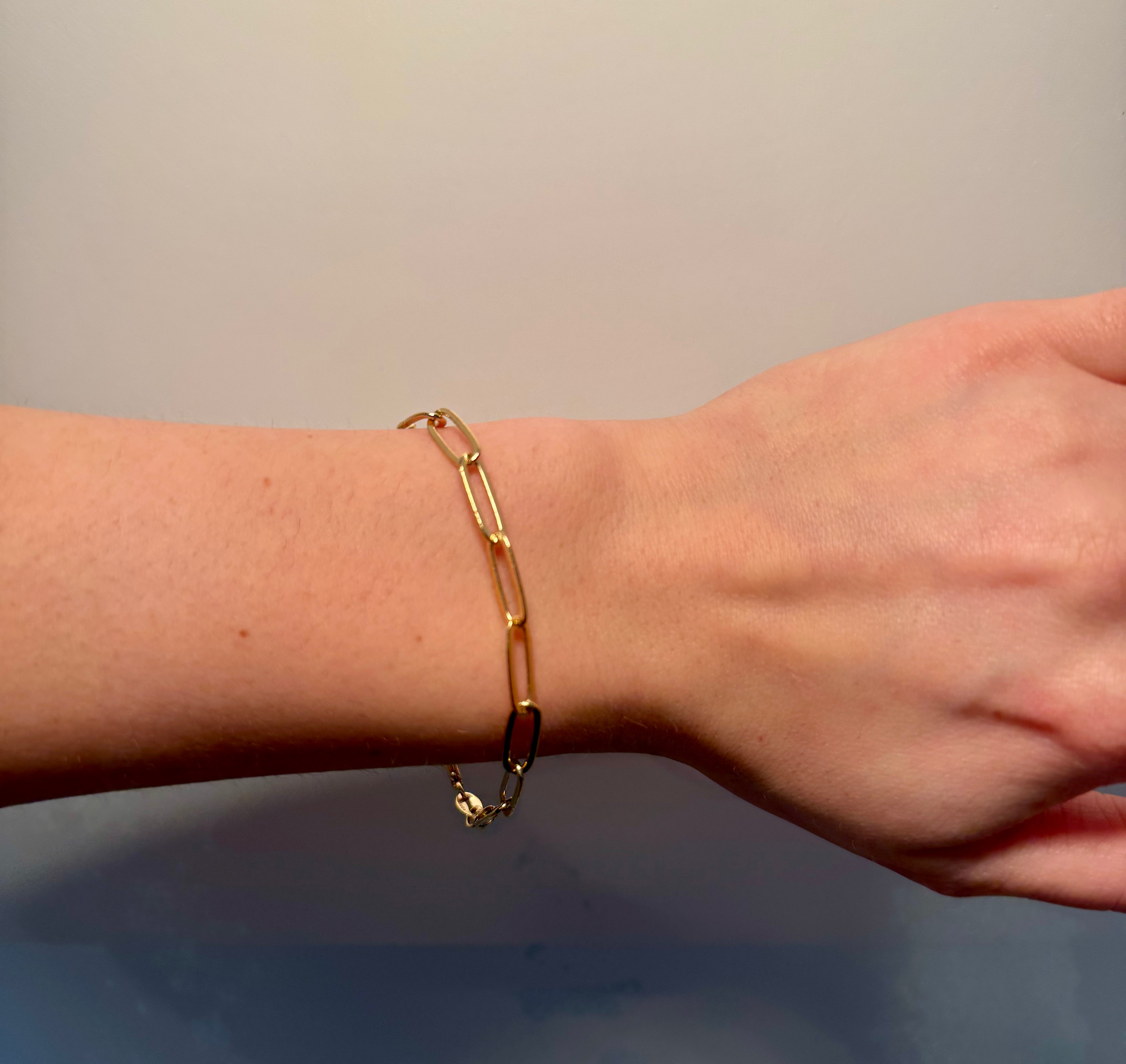 18k Gold Filled Classic Paperclip Bracelet