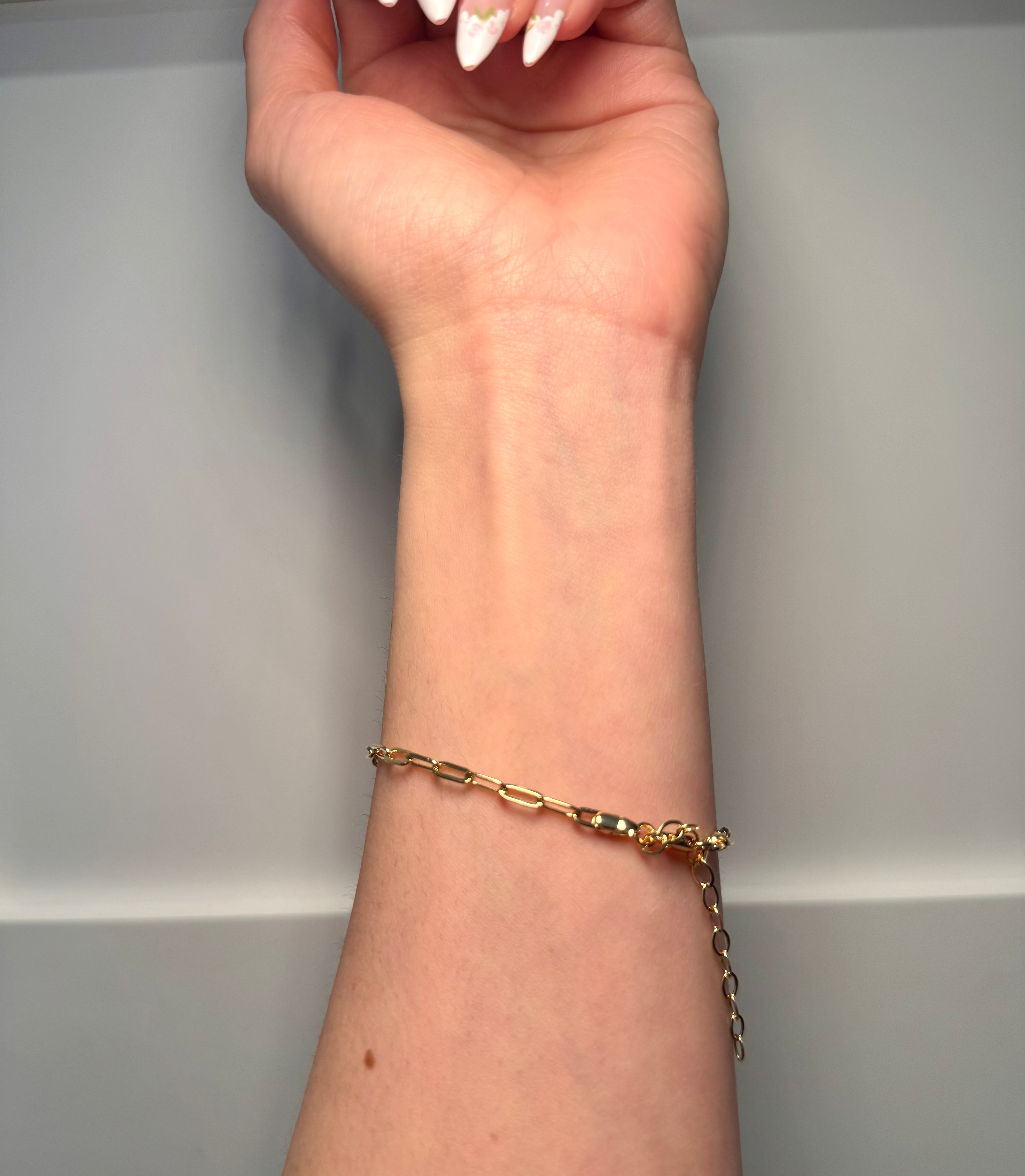18k Gold Filled Short Link Paperclip Bracelet
