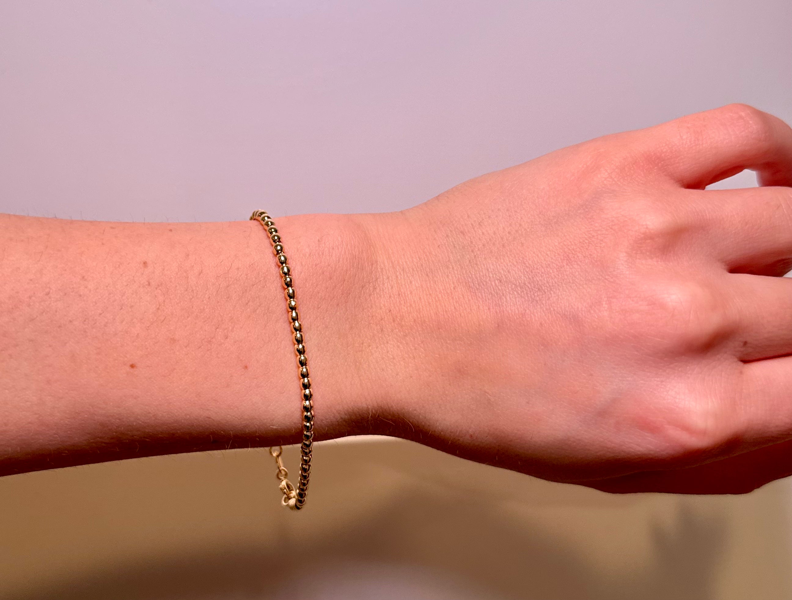 18k Gold Filled 2.5 mm Beaded Bracelet