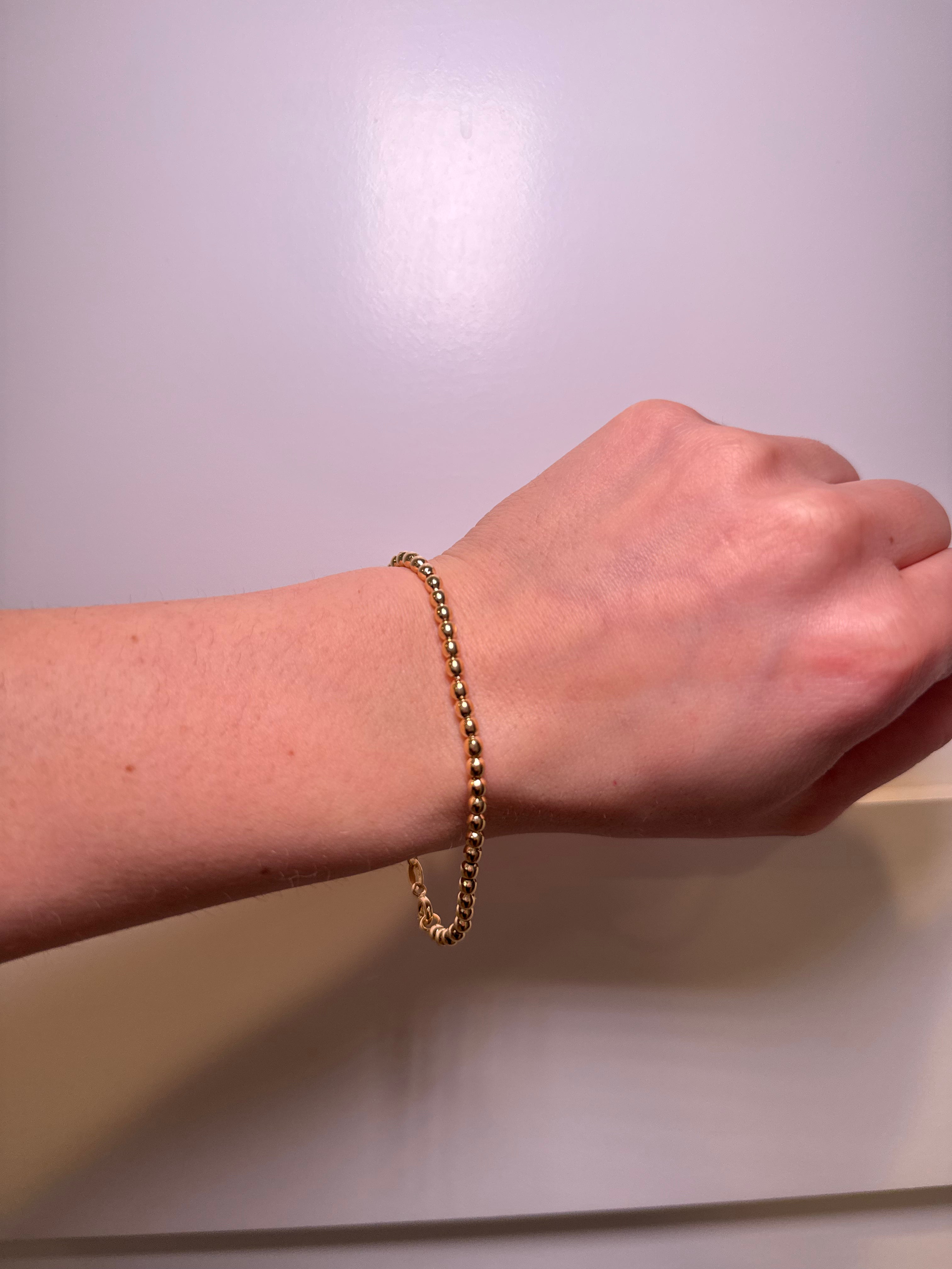 18k Gold Filled 3.5 mm Beaded Bracelet