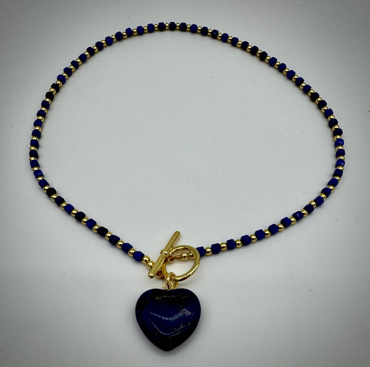 Natural Lapis Lazuli Toggle Necklace