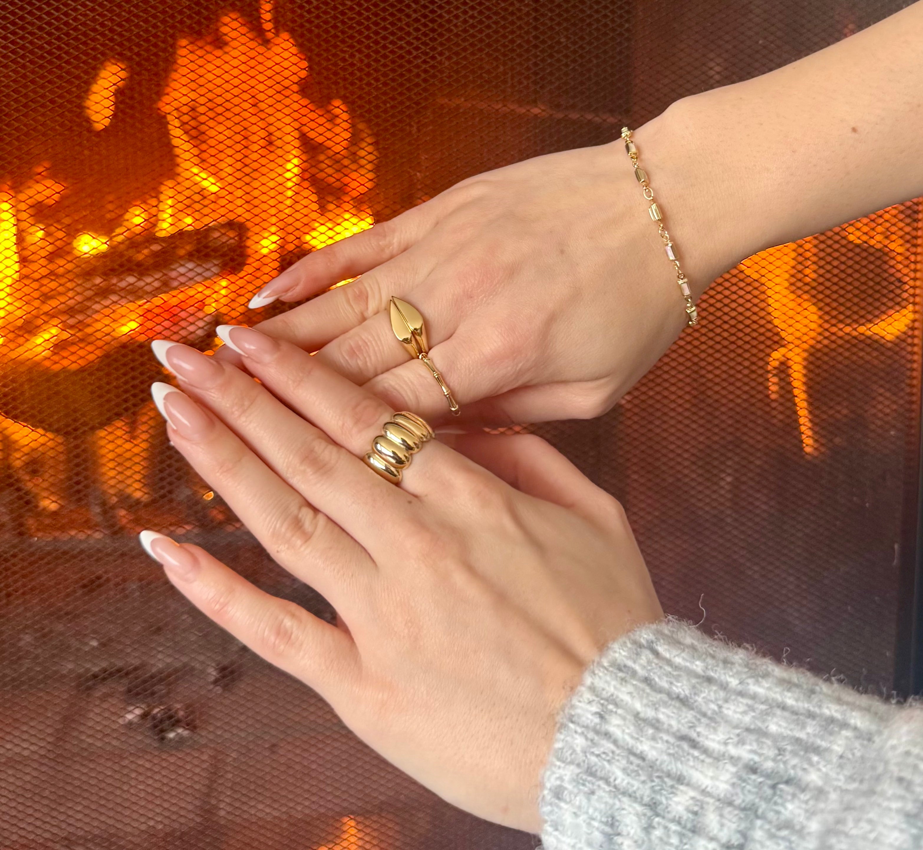 18k Gold Filled Bamboo Band Ring