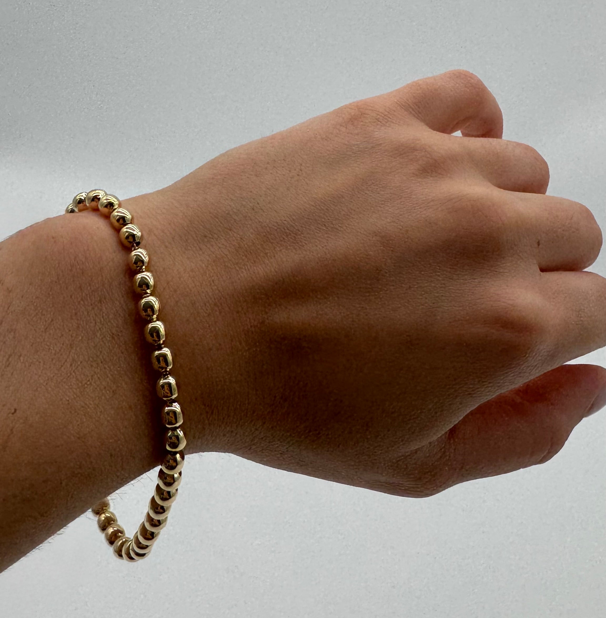 18k Gold Filled 4.5 mm Beaded Bracelet
