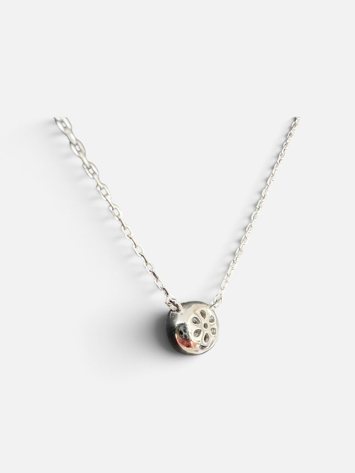 Sterling Silver Bezel Set Solitaire Necklace