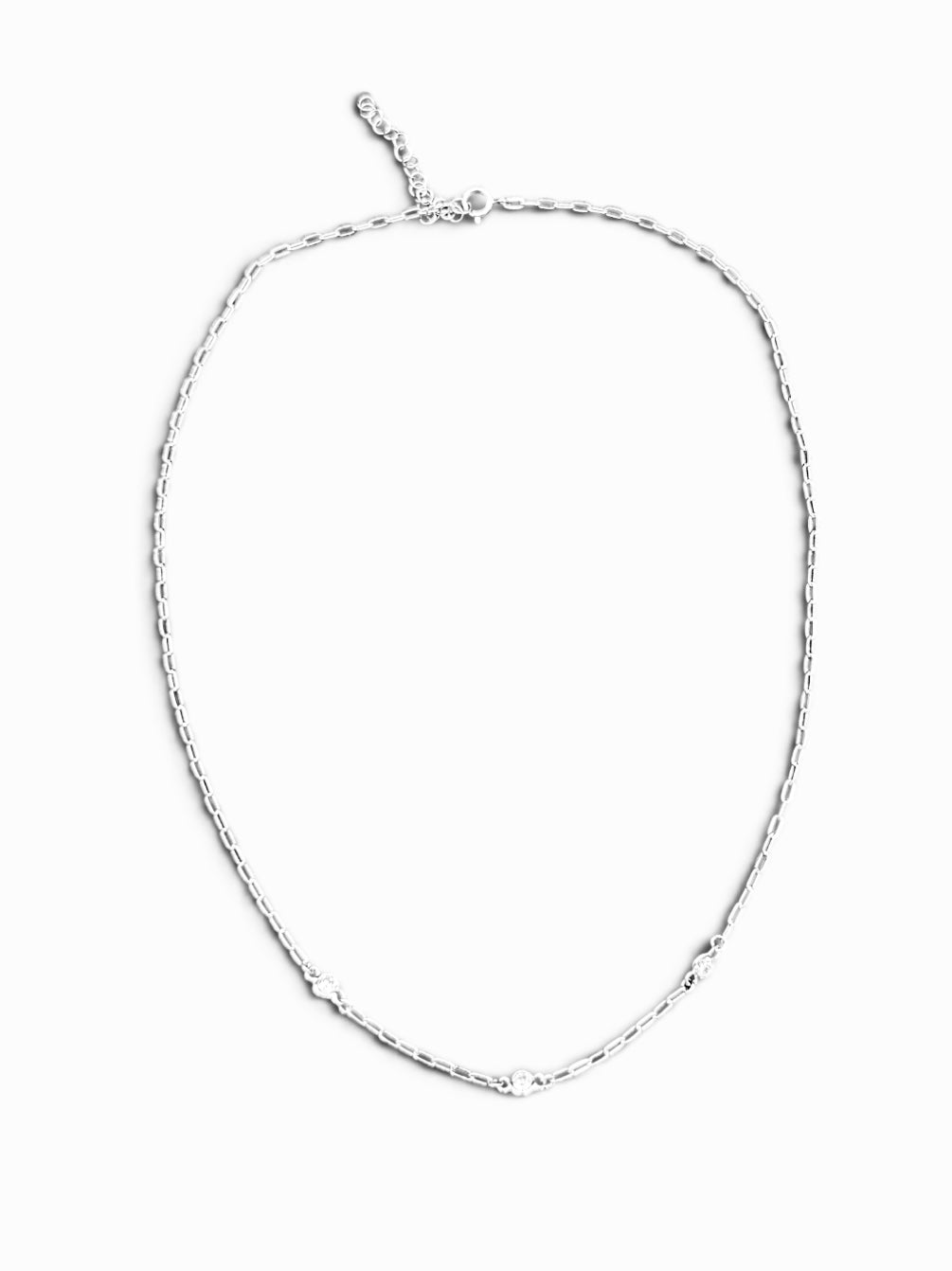 Sterling Silver 3 Stone CZ Necklace