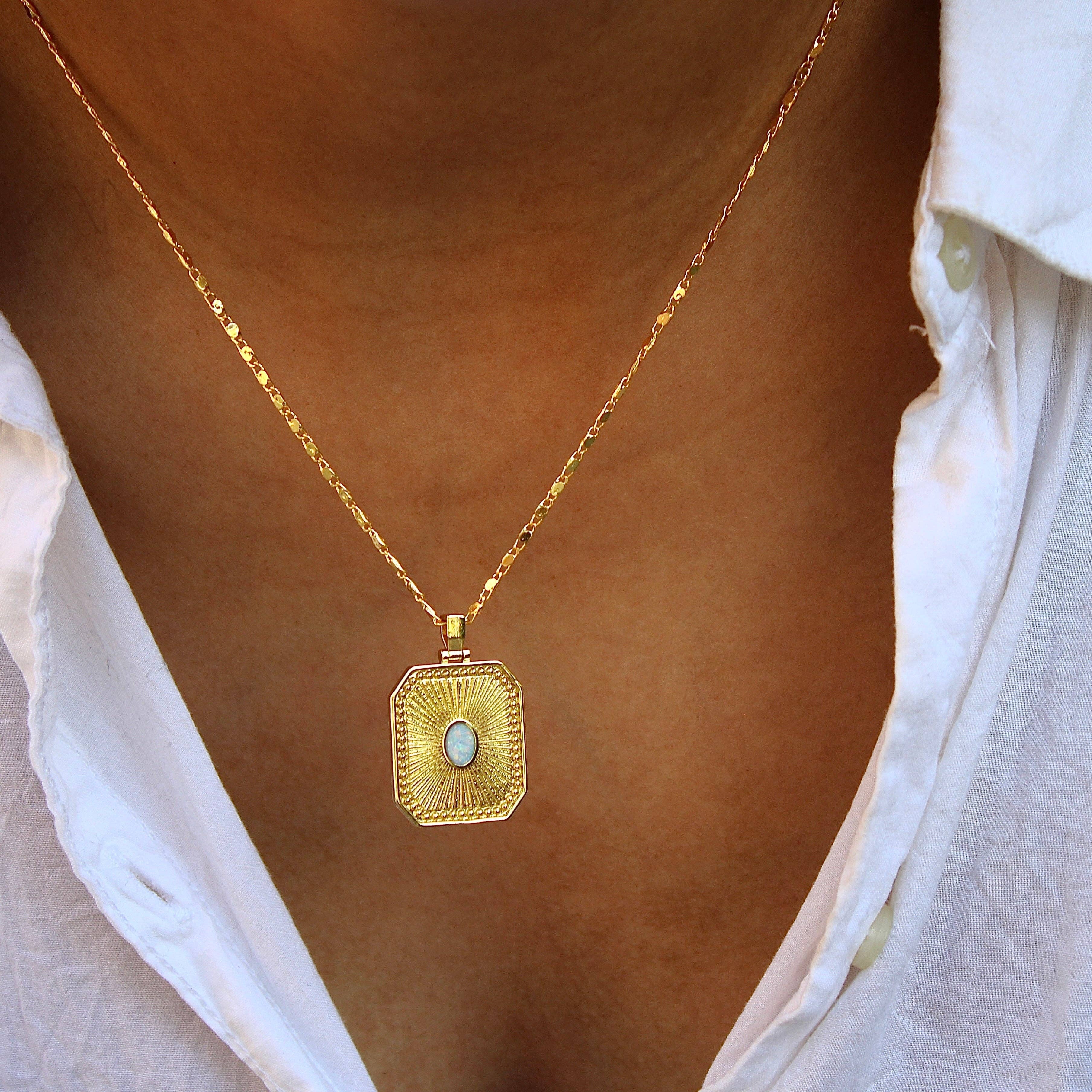 Opal Sunburst Pendant