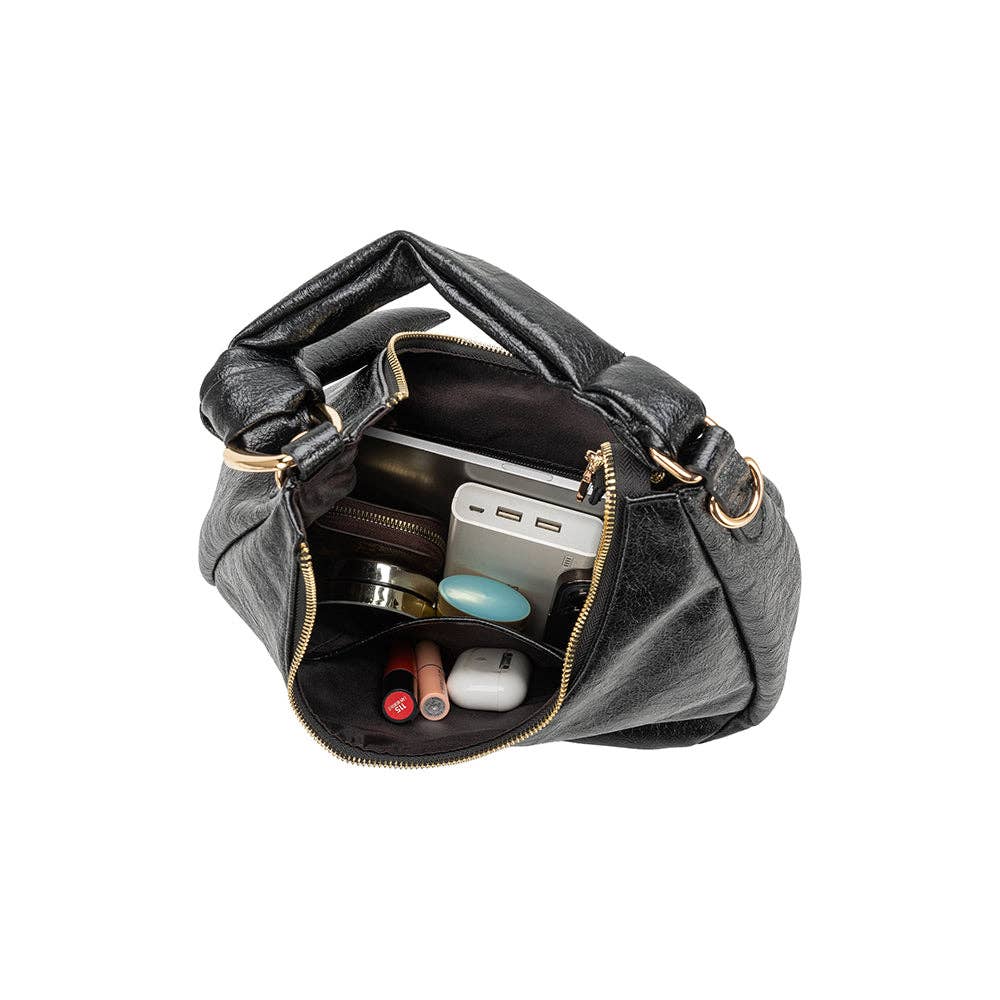 Lilie Black Recycled Vegan Shoulder Bag