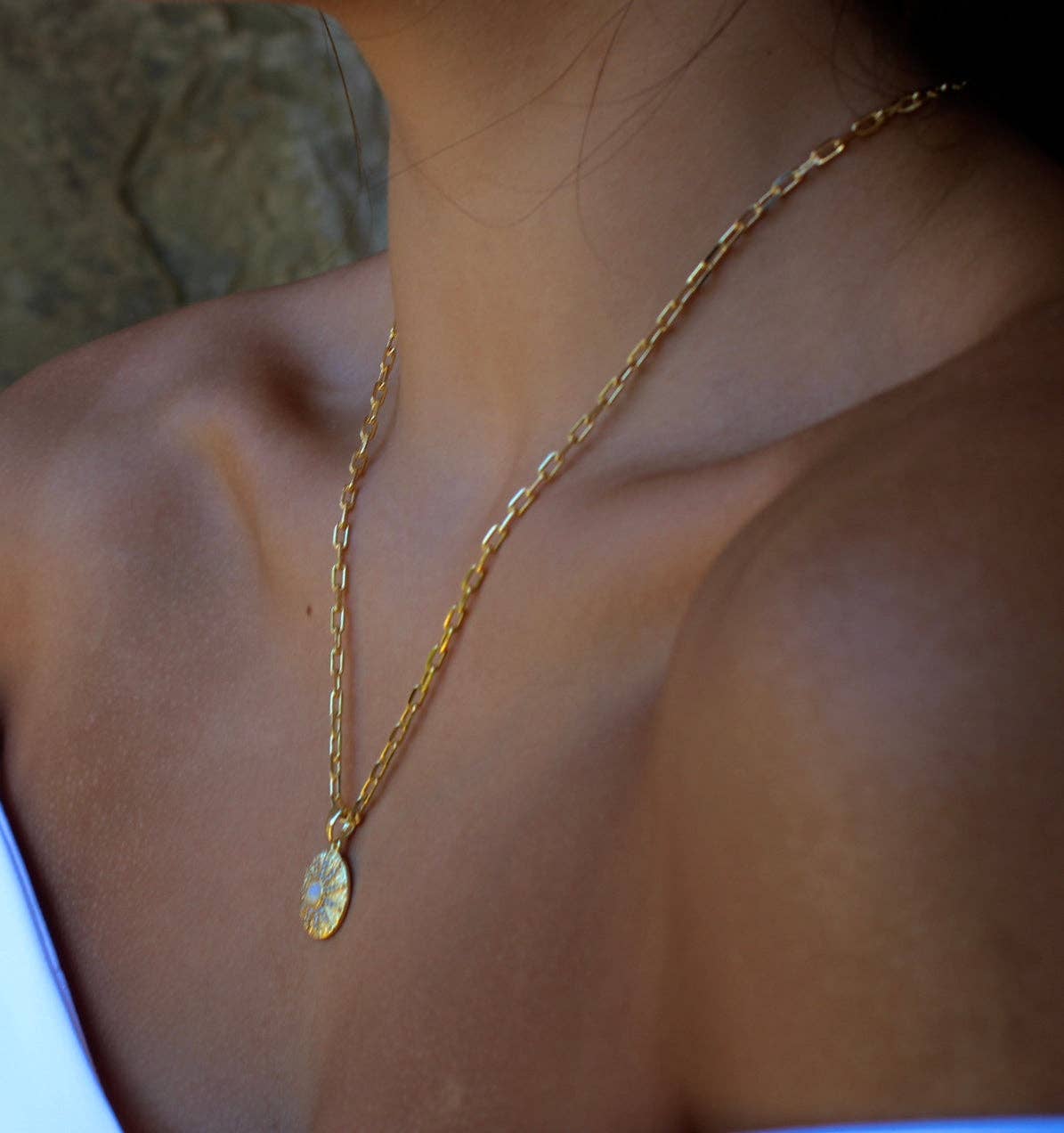 Opal Sunburst Coin Pendant