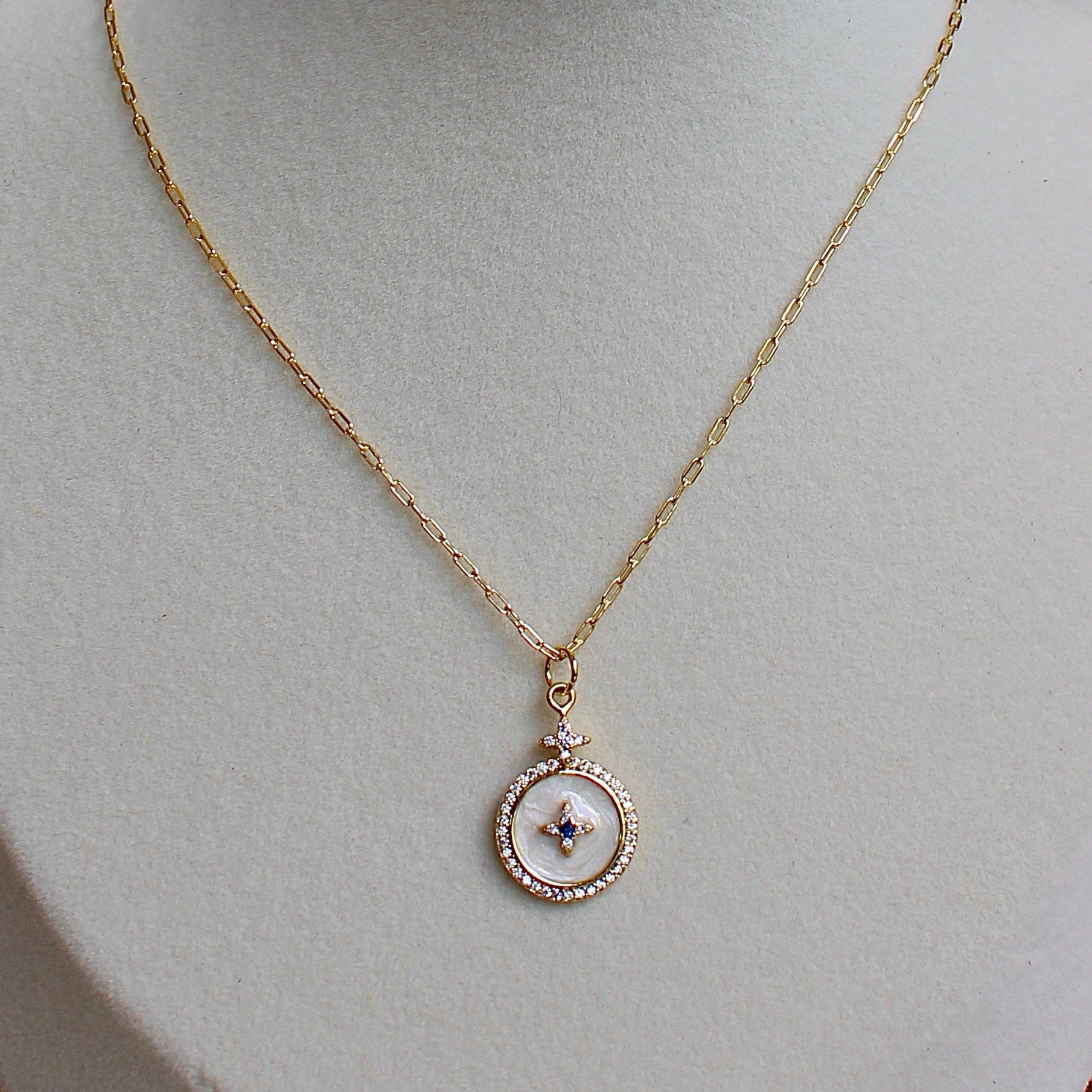 Pave Enamel North Star Pendant