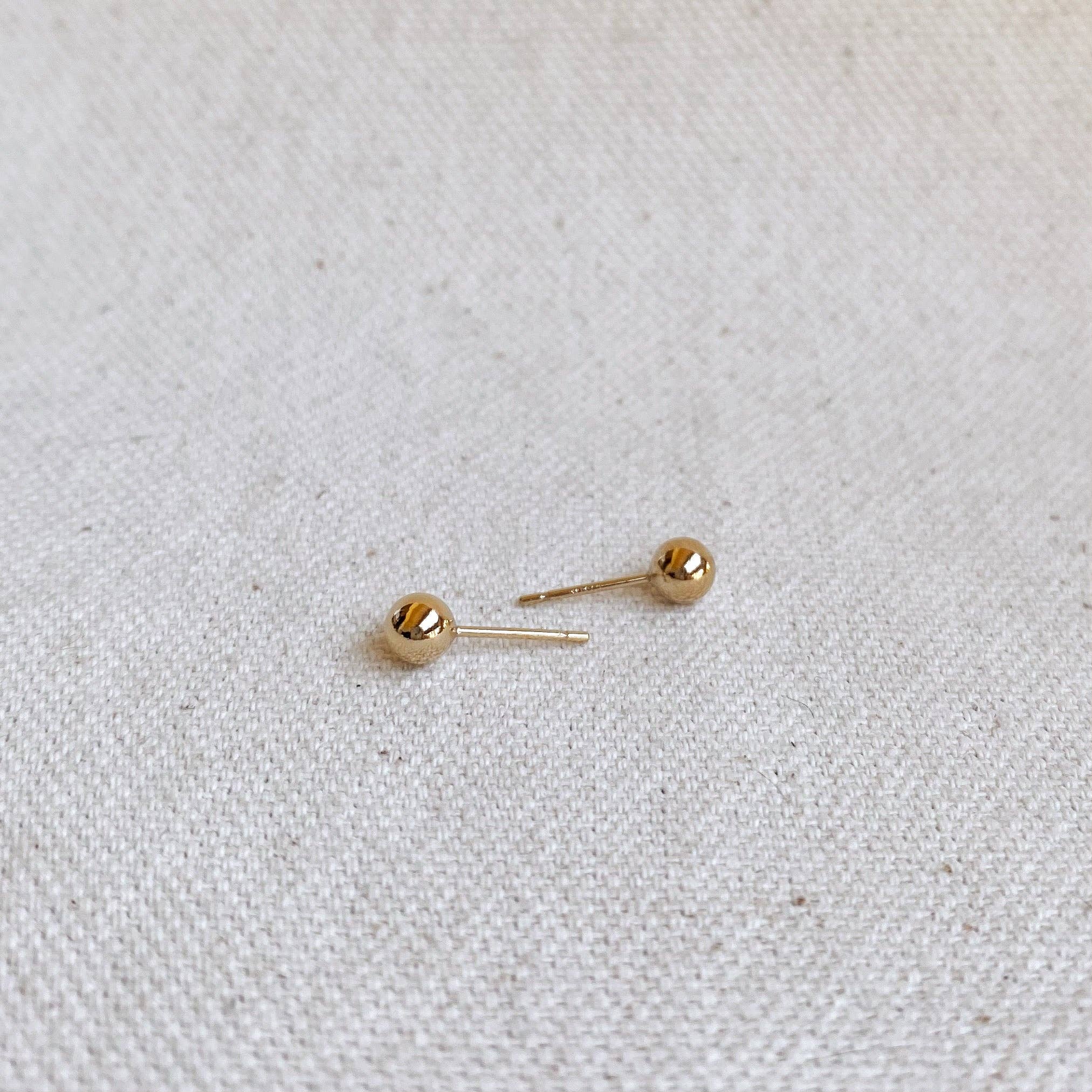 14k Gold Filled 5.0mm Ball Stud Earrings