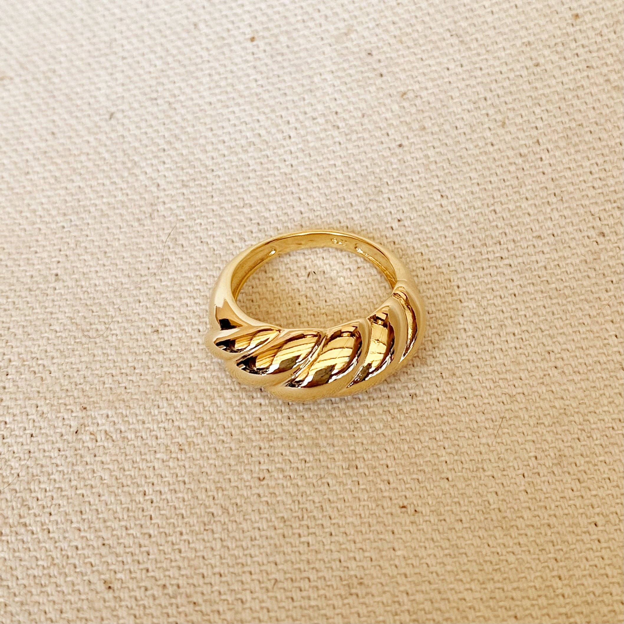 18k Gold Filled Dome Croissant Ring