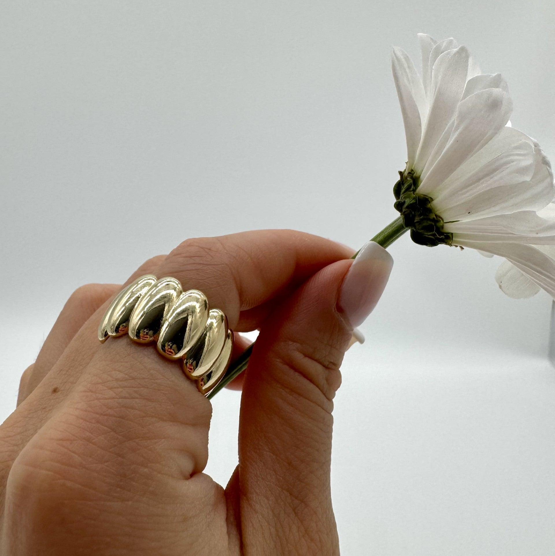 18k Gold Filled Oversized Scalloped Ring